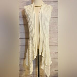 NWOT Grass Collection Sleeveless Sweater Vest Cover Up Color Ivory Size Med